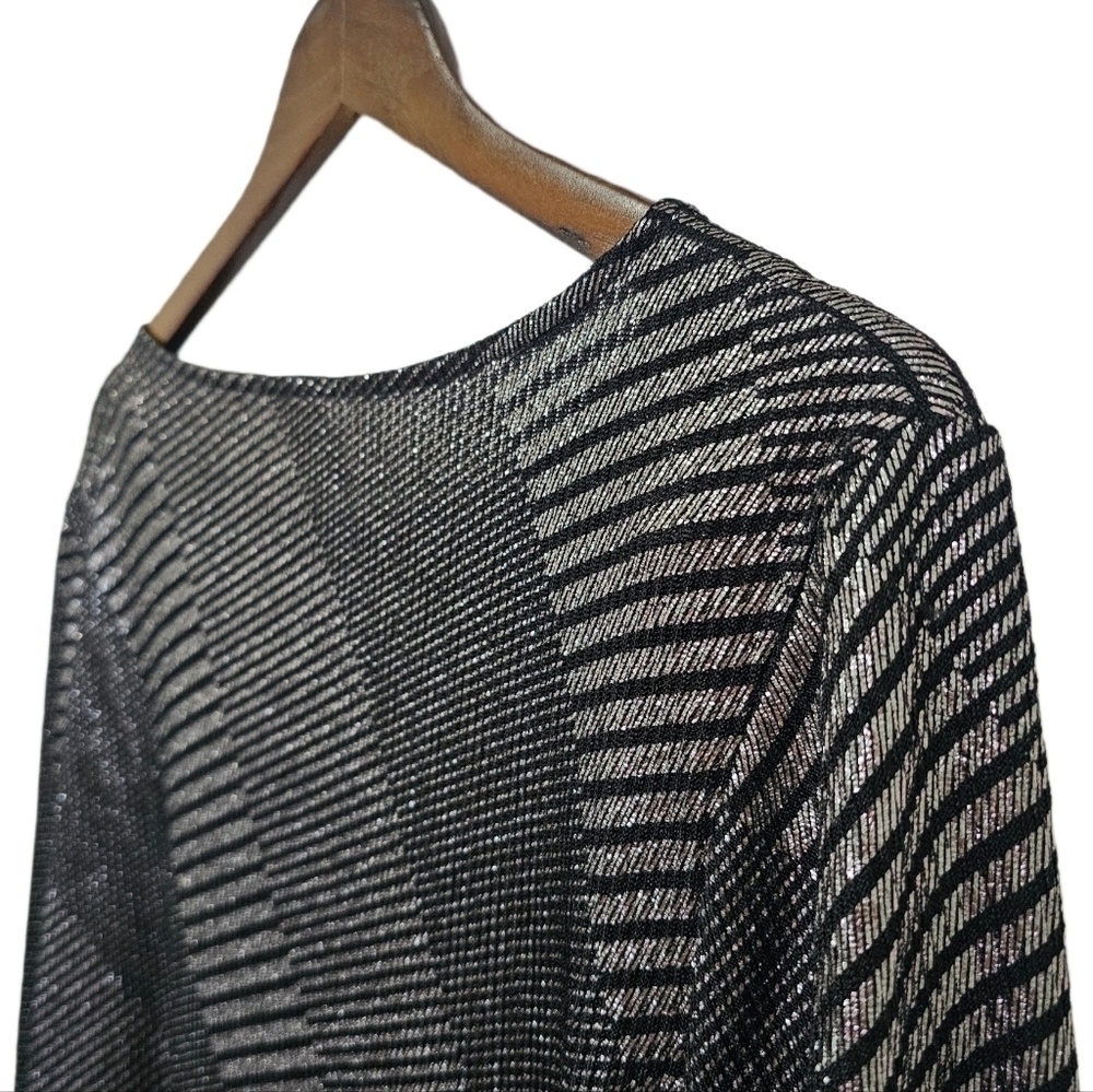 Chico's Longline metallic black 3/4 sleeve size large - Picture 6 of 10
